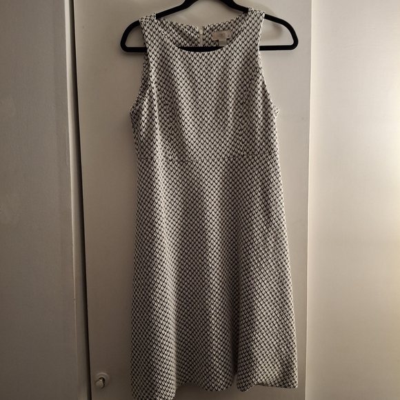 LOFT Black and White Halter Sheath Sleeveless Midi Dress - Picture 1 of 9